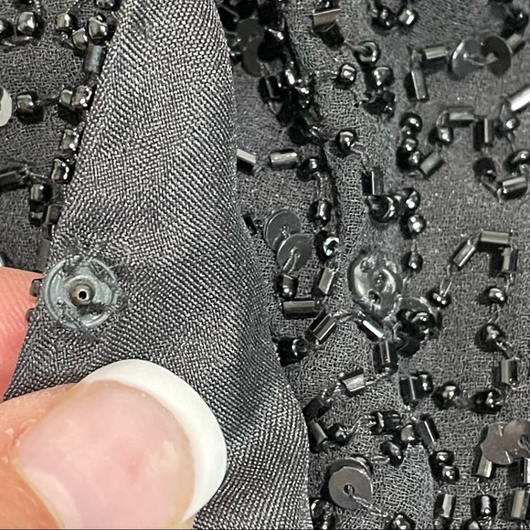 Chadwicks Black beaded sequined wrap top womens 14 - Picture 9 of 12